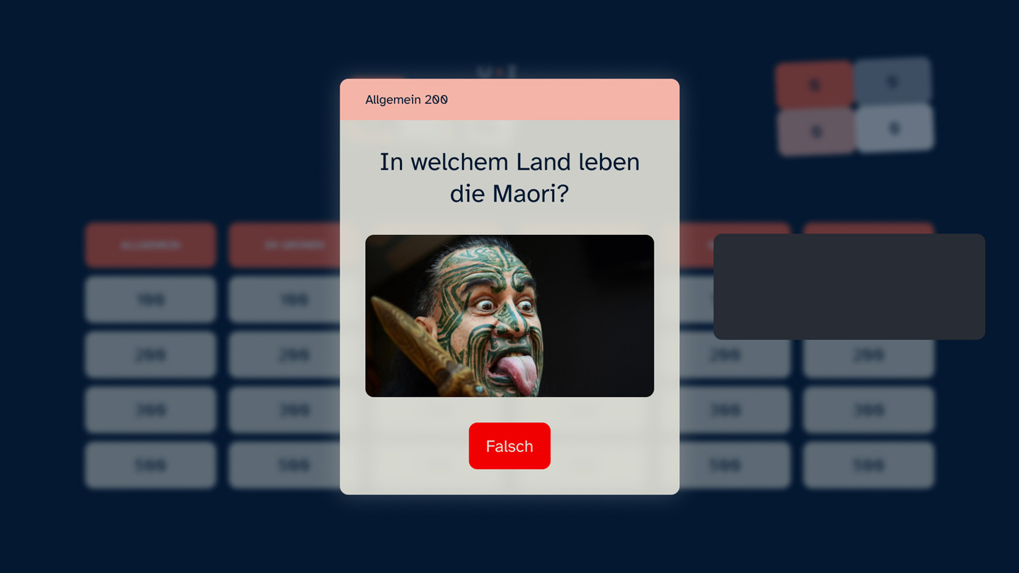 Falsche Antwort der Frage